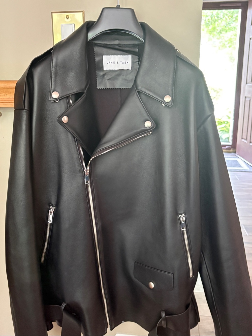 Women's Black Leather Moto Jacket
